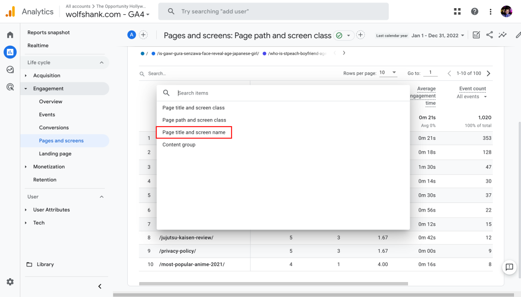 finding broken links in google analytics (GA4)