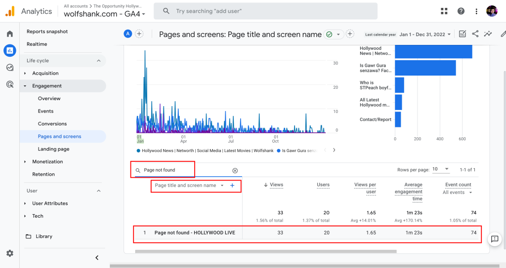 showing steps to find broken links in google analytics (GA4)