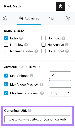 How to add ‘Canonical url through Rank Math SEO