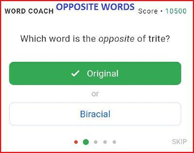 Word coach opposite words